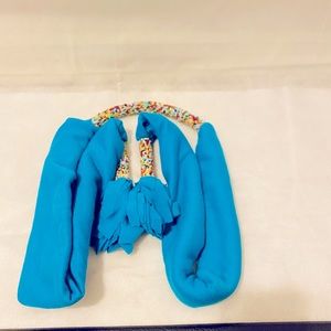African style turquoise scarf with beads